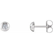 14K White 1/5 CTW Lab-Grown Diamond Domed Stud Earrings