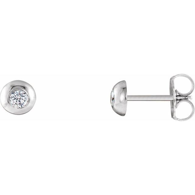 14K White 1/5 CTW Lab-Grown Diamond Domed Stud Earrings