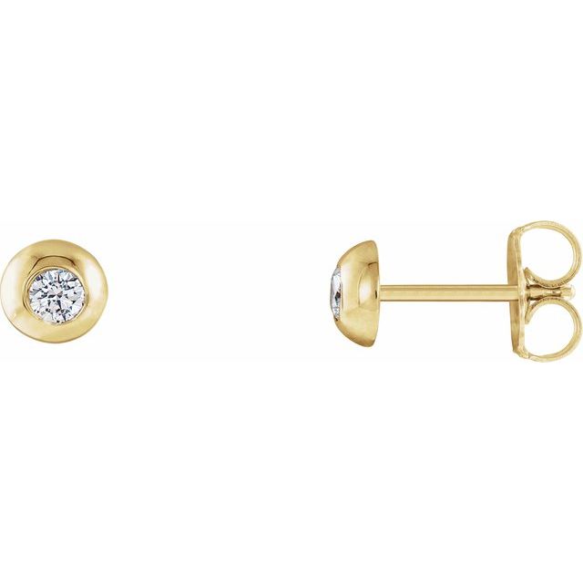 14K Yellow 1/5 CTW Lab-Grown Diamond Domed Stud Earrings