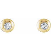 14K Yellow 1/5 CTW Lab-Grown Diamond Domed Stud Earrings