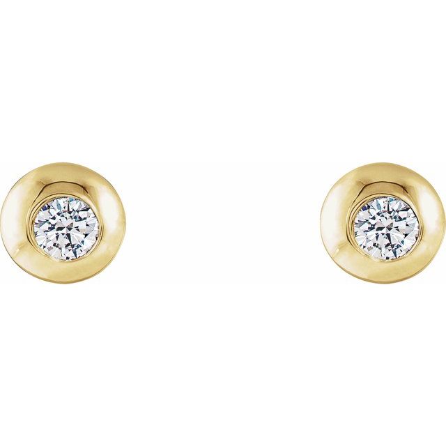 14K Yellow 1/3 CTW Lab-Grown Diamond Domed Stud Earrings