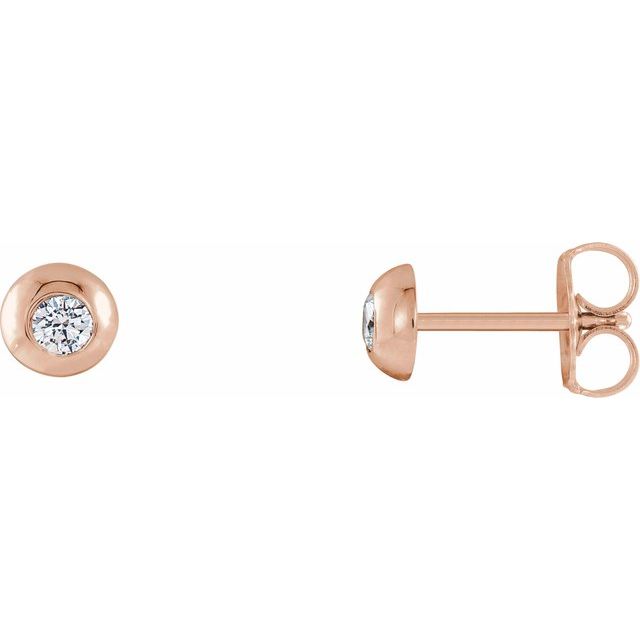 14K Rose 1/5 CTW Lab-Grown Diamond Domed Stud Earrings