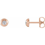 14K Rose 1/8 CTW Lab-Grown Diamond Domed Stud Earrings