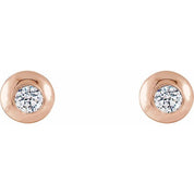 14K Rose 1/8 CTW Lab-Grown Diamond Domed Stud Earrings