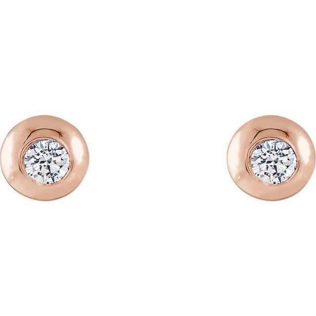 14K Rose 1/8 CTW Lab-Grown Diamond Domed Stud Earrings