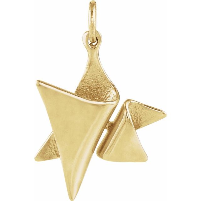 14K Yellow 19x17 mm Star of David Pendant