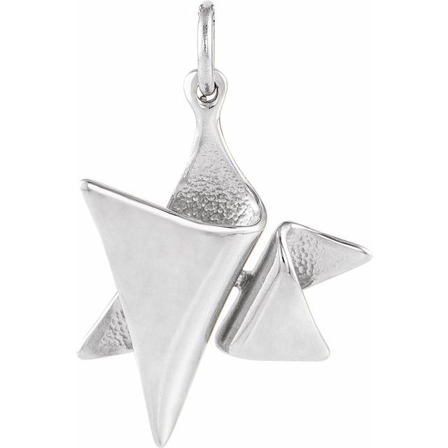 14K White 19x17 mm Star of David Pendant