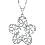 Sterling Silver 1/10 CTW Natural Diamond Flower 18"  Necklace