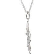 Sterling Silver 1/10 CTW Natural Diamond Flower 18"  Necklace