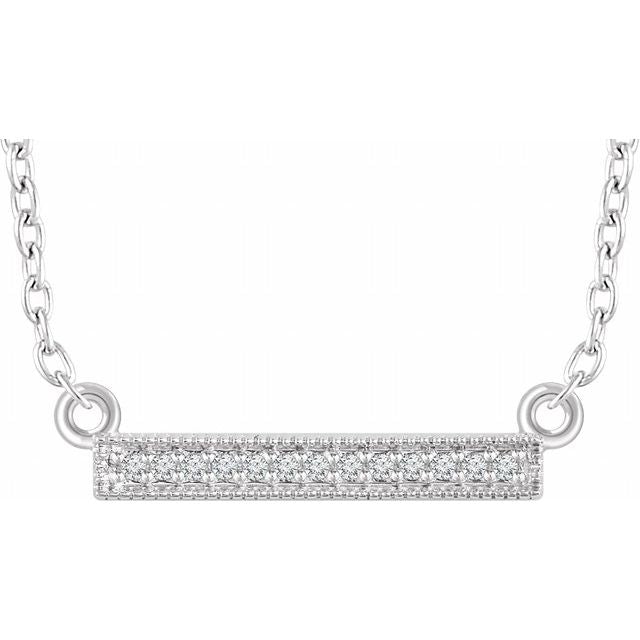14K White Gold .05 CTW Natural Diamond Bar Necklace (Part Number: 652785)