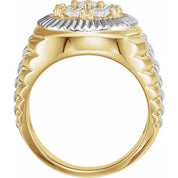 14K Yellow/White 1 3/8 CTW Natural Diamond Cluster Ring