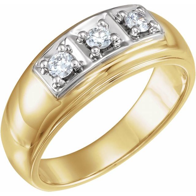 14K Yellow/White 1/4 CTW Natural Diamond Ring