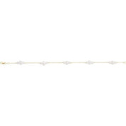 14K Yellow Cultured White Freshwater Pearl 7 1/2" Bracelet
