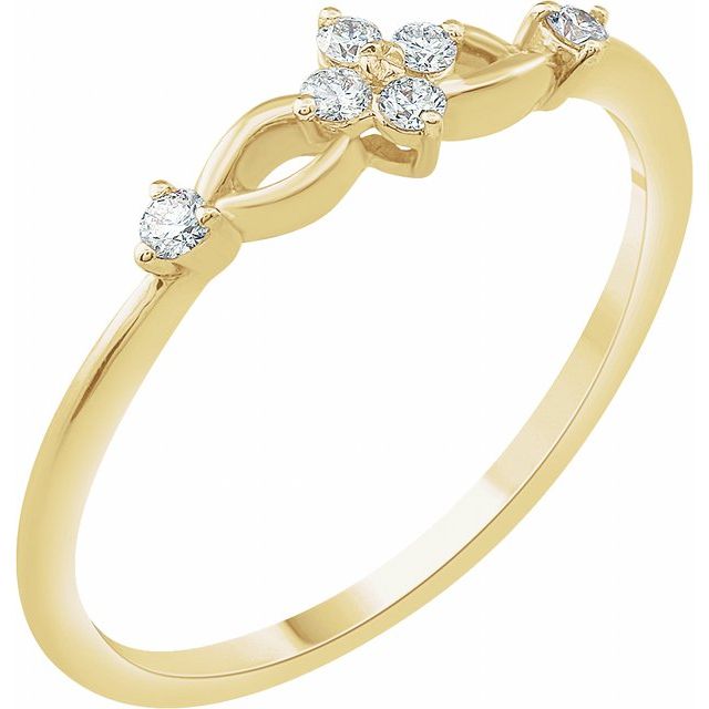 Natural Diamond Promise Ring in 10K and 14K Gold