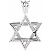 14K White 17x15.25 mm Star of David Pendant