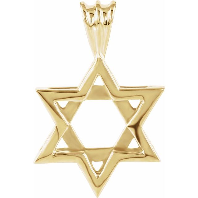 14K Yellow 17x15.25 mm Star of David Pendant