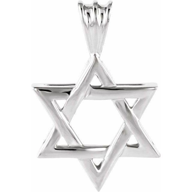 Sterling Silver 17x15.25 mm Star of David Pendant