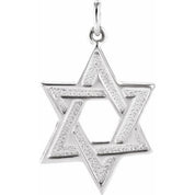 Sterling Silver 23.7x17.5 mm Star of David Pendant
