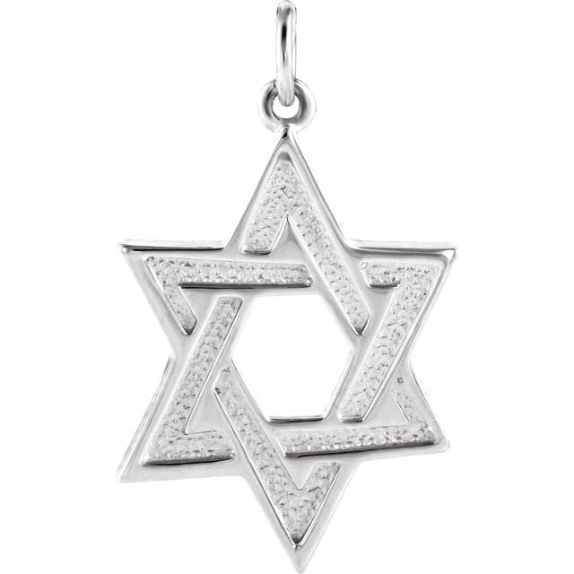 Sterling Silver 23.7x17.5 mm Star of David Pendant