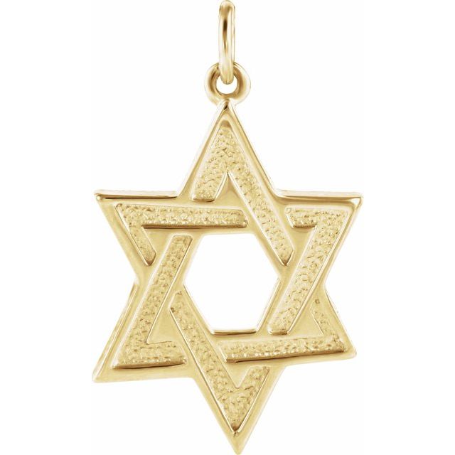 14K Yellow 23.7x17.5 mm Star of David Pendant