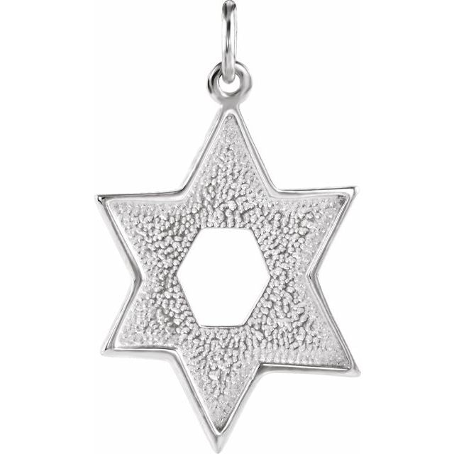 Sterling Silver 23.7x17.5 mm Star of David Pendant