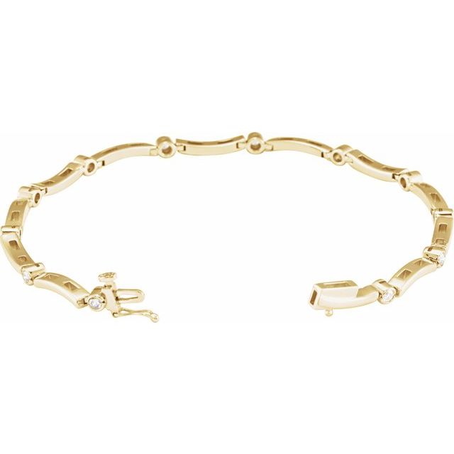 14K Yellow 1/2 CTW Natural Diamond Line 7 1/4" Bracelet