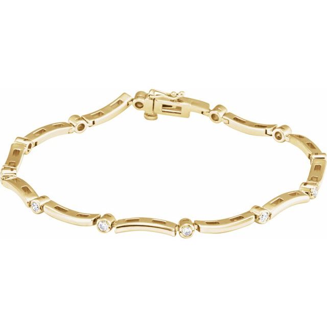 14K Yellow 1/2 CTW Natural Diamond Line 7 1/4" Bracelet