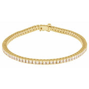 14K Yellow 3 9/10 CTW Natural Diamond Line 7 1/4" Bracelet