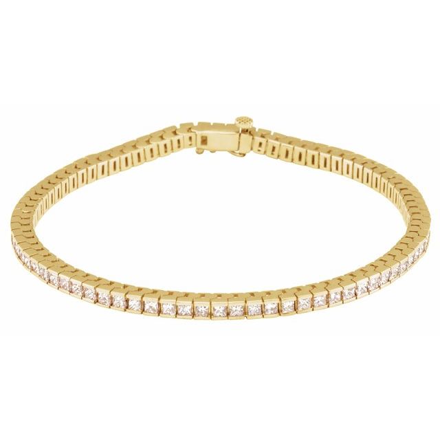 14K Yellow 3 9/10 CTW Natural Diamond Line 7 1/4" Bracelet