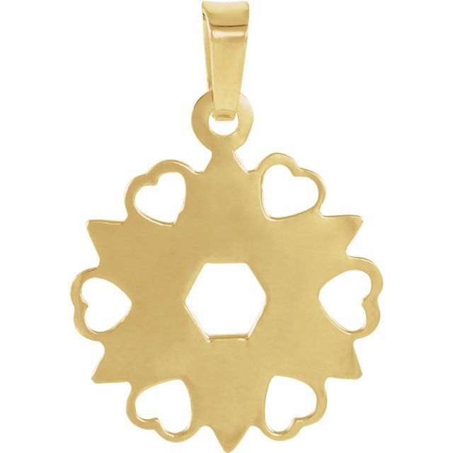 14K Yellow 18x15 mm Star of David Pendant