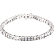 18K White 9 1/3 CTW Natural Diamond Line 7 1/4" Bracelet