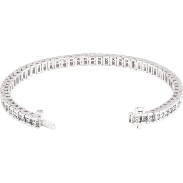 18K White 9 1/3 CTW Natural Diamond Line 7 1/4" Bracelet