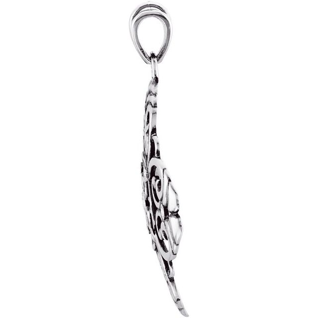 Sterling Silver 1/3 CTW Natural Diamond Filigree Pendant