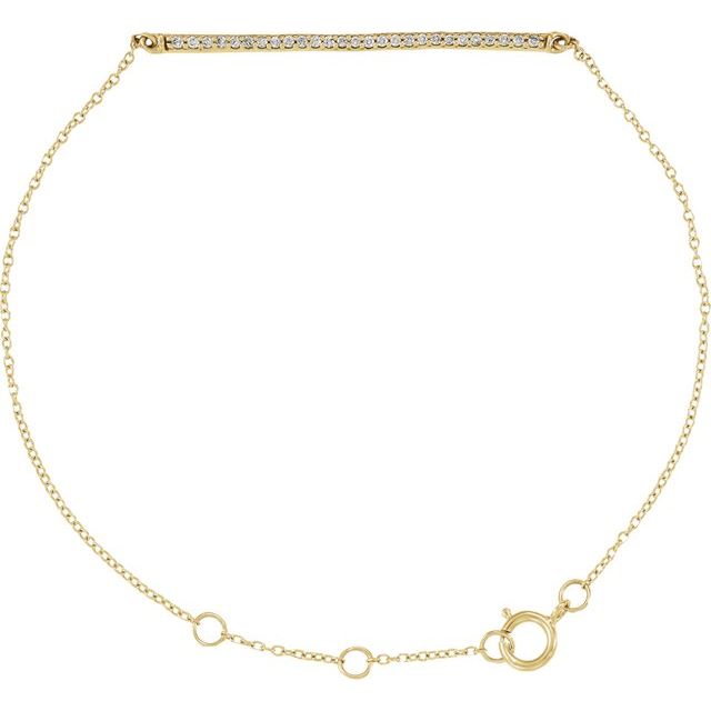 14K Yellow 1/6 CTW Natural Diamond 6-8" Bracelet