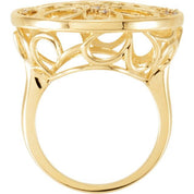 14K Yellow 1/6 CTW Natural Diamond Floral Ring