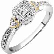 Natural Diamond Promise Ring in 10K and 14K Gold