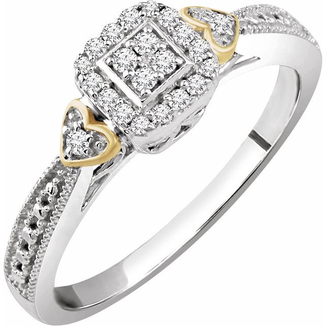 Natural Diamond Promise Ring in 10K and 14K Gold