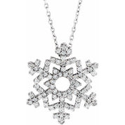 14K White 1/3 CTW Natural Diamond Snowflake 16" Necklace