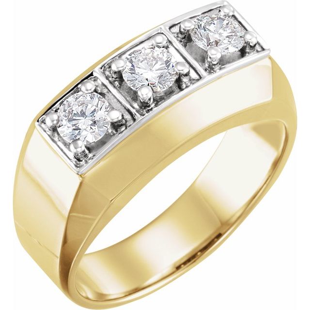 14K Yellow/White 9/10 CTW Natural Diamond Ring