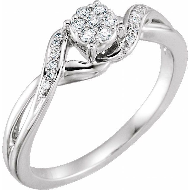Natural Diamond Promise Ring in 10K and 14K Gold