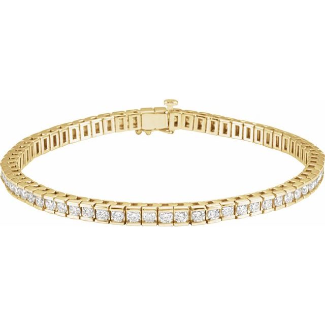 14K Yellow 4 CTW Lab-Grown Diamond Line 7 1/4" Bracelet