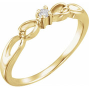 14K Yellow .03 CT Youth Natural Diamond Heart Ring