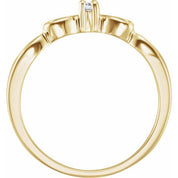 14K Yellow .03 CT Youth Natural Diamond Heart Ring