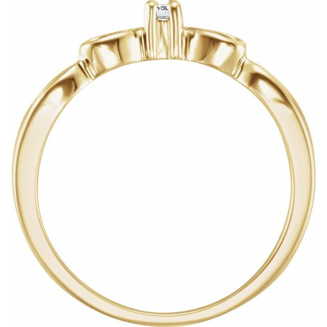 14K Yellow .03 CT Youth Natural Diamond Heart Ring