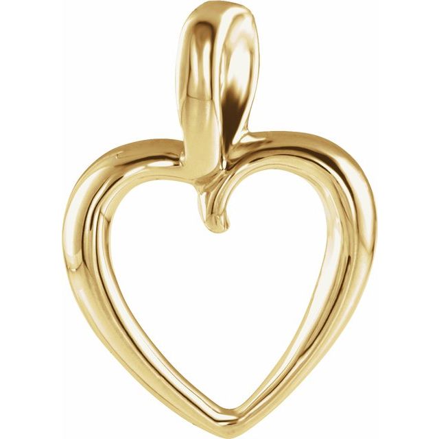 18K Yellow 20.7x15 mm Heart Pendant