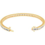 18K Yellow 9 1/3 CTW Natural Diamond Line 7" Bracelet