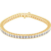 18K Yellow 9 1/3 CTW Natural Diamond Line 7" Bracelet