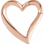 14K Rose Heart Slide Pendant