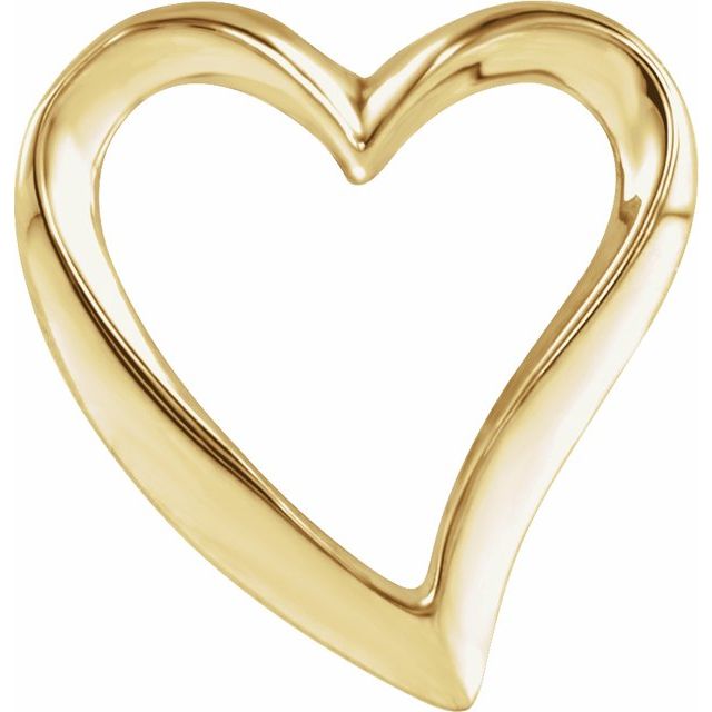 18K Yellow Heart Slide Pendant
