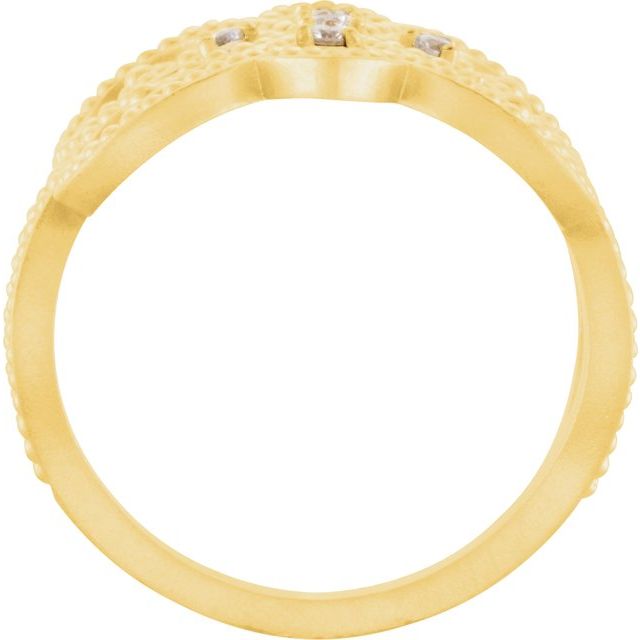 14K Yellow 1/8 CTW Natural Diamond Granulated Ring